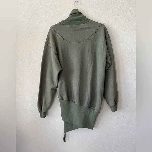 NWT RETROFETE Desreen Asymmetrical Sweater Dress in Army Green Women's Size XS - Picture 7 of 16